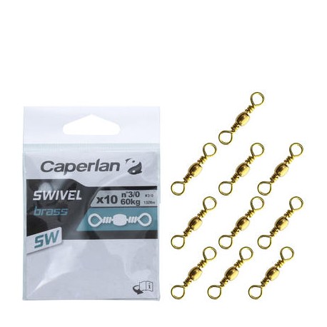 EMERILLÓN BARRILETE PESCA SWIVEL BRASS SW X10 CAPERLAN-PuntodeEjercicio-Todos los deportes