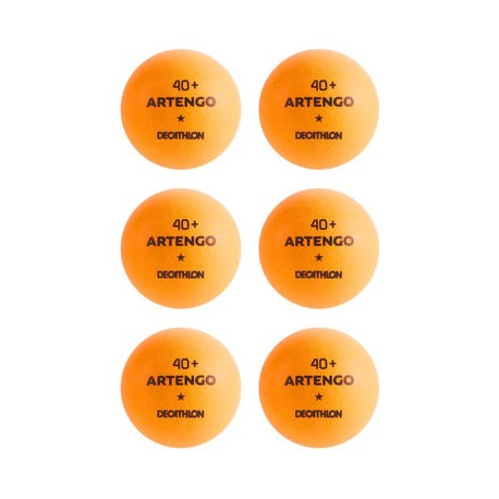 PELOTA DE PING PONG TTB 100* 40+ x6 NARANJA ARTENGO-PuntodeEjercicio-Todos los deportes