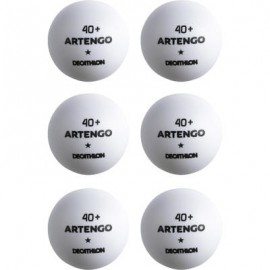 PELOTA DE PING PONG TTB 100* 40+ x6 BLANCO ARTENGO-PuntodeEjercicio-Todos los deportes