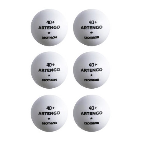 PELOTA DE PING PONG TTB 100* 40+ x6 BLANCO ARTENGO-PuntodeEjercicio-Todos los deportes