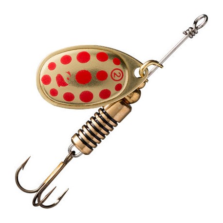 SPINNER PARA LA PESCA DE DEPREDADORES WETA + Nº 2 DORADO PUNTOS ROJOS CAPERLAN-PuntodeEjercicio-Todos los deportes