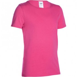 Camiseta de manga corta gimnasia niña rosa DOMYOS-PuntodeEjercicio-Niños