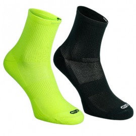 Pqt. de 2 calcetines de atletismo para niños confort tobillo alto AM fluo NG KALENJI-PuntodeEjercicio-Fin de temporada
