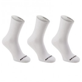 CALCETINES DEPORTE DE RAQUETA RS 100 ADULTO X3 HIGH BLANCO ARTENGO-PuntodeEjercicio-Todos los deportes