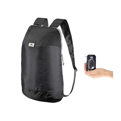 Mochila Arpenaz 10 ultra compacta y ultra ligera negro QUECHUA-PuntodeEjercicio-Todos los deportes