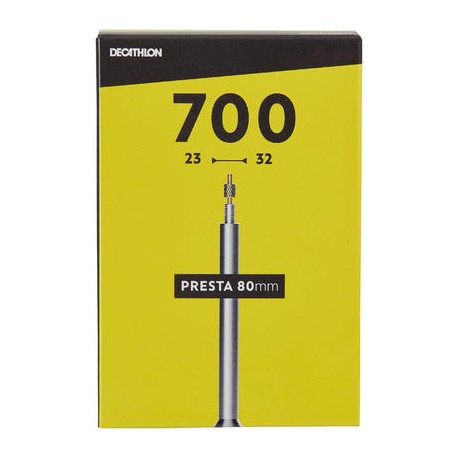 CÁMARA DE AIRE 700x18/25 VÁLVULA PRESTA 80 mm B'TWIN-PuntodeEjercicio-Todos los deportes