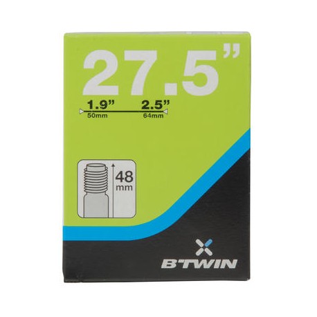 CÁMARA DE AIRE 27,5x1,9/ 2,5 VÁLVULA SCHRADER 48 mm B'TWIN-PuntodeEjercicio-Todos los deportes