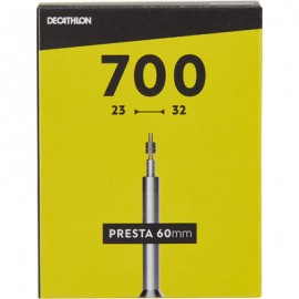 CÁMARA DE AIRE 700x23/32 VÁLVULA PRESTA 60 mm B'TWIN-PuntodeEjercicio-Todos los deportes