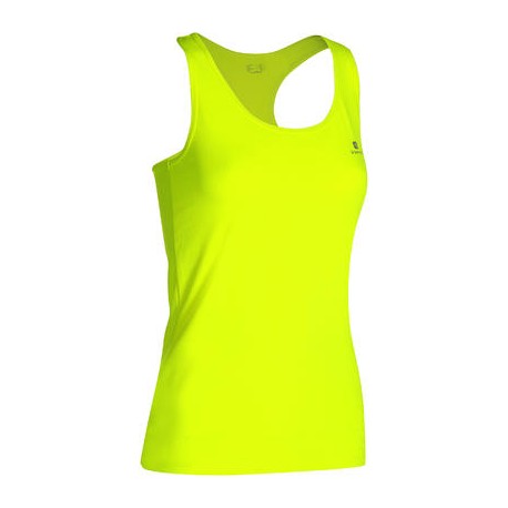 Camiseta sin mangas fitness cardio mujer amarillo fluo MY TOP DOMYOS-PuntodeEjercicio-Los más vendidos