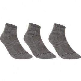 CALCETINES DE DEPORTE ADULTO ALTURA MEDIA ARTENGO RS 500 GRIS PAQUETE DE 3 PARES ARTENGO-PuntodeEjercicio-Niños