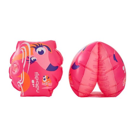 Flotadores de natación rosa con estampado "FLAMENCO ROSA" para niños de 11-30 kg NABAIJI-PuntodeEjercicio-Fin de temporada