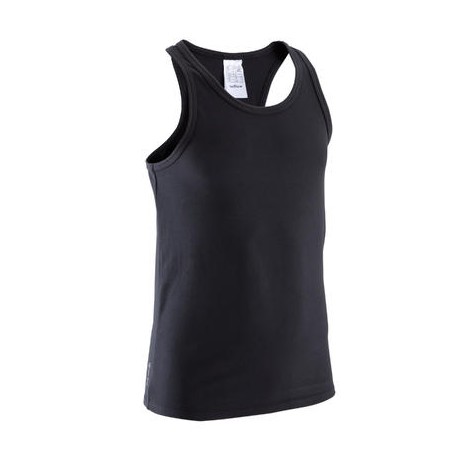 Playera sin mangas BREATHE fitness niña negro DOMYOS-PuntodeEjercicio-Niños