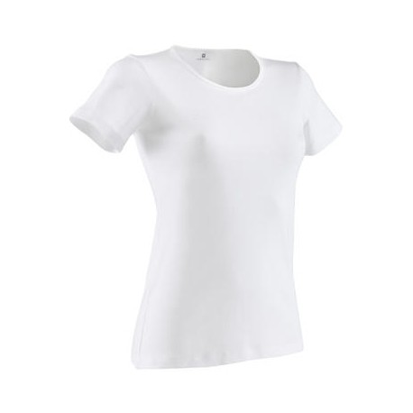 Playera Sportee de tejido, gimnasia suave, yoga, pilates, dama blanco DOMYOS-PuntodeEjercicio-Fin de temporada