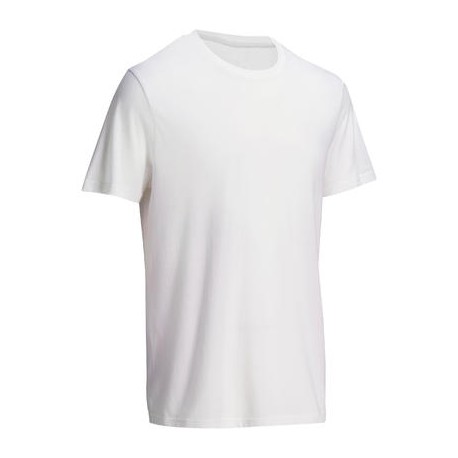 Camiseta Sportee 100% algodón hombre gimnasia suave yoga blanco DOMYOS-PuntodeEjercicio-Fin de temporada