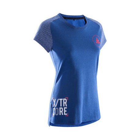 PLAYERA CROSSTRAINING 500 MUJER AZUL DOMYOS-PuntodeEjercicio-Fin de temporada