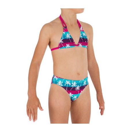 Top de bikini niña TRIÁNGULOS TALOO PALMY Azul OLAIAN-PuntodeEjercicio-Fin de temporada