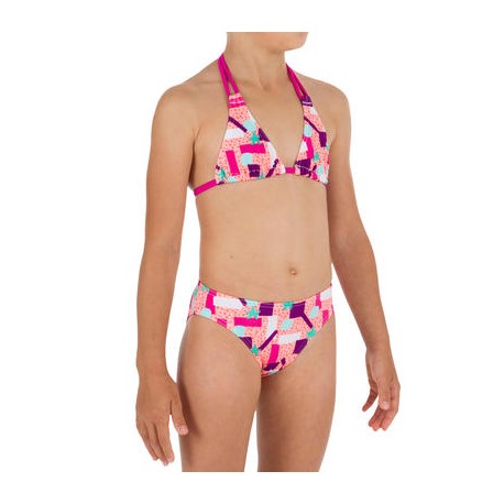 Top de bikini para niña TRIÁNGULOS TALOO LAGOON ROJO CORAL OLAIAN-PuntodeEjercicio-Fin de temporada