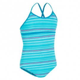 Traje de baño 1 pieza niña con espalda en X ZIGZAG AZUL OLAIAN-PuntodeEjercicio-Regala Deporte, Regala Decathlo