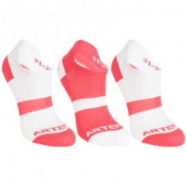 CALCETINES DE DEPORTE JUNIOR CORTOS ARTENGO RS 160 BLANCO ROSA LOTE DE 3 ARTENGO-PuntodeEjercicio-Niños