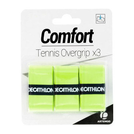 OVERGRIP DE TENIS CONFORT AMARILLO PACK DE 3 ARTENGO-PuntodeEjercicio-Fin de temporada