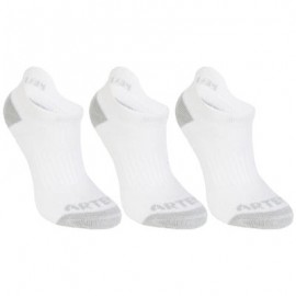 CALCETINES CORTOS DE DEPORTE JÚNIOR ARTENGO RS 160 BLANCO LOTE DE 3 PARES ARTENGO-PuntodeEjercicio-Niños