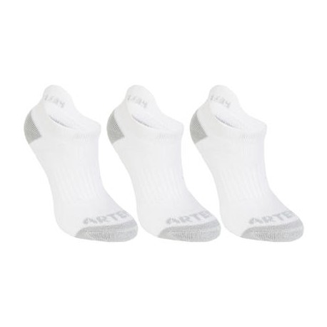 CALCETINES CORTOS DE DEPORTE JÚNIOR ARTENGO RS 160 BLANCO LOTE DE 3 PARES ARTENGO-PuntodeEjercicio-Niños