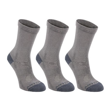 CALCETINES DE DEPORTE JUNIOR LARGOS ARTENGO RS 160 GRIS PQT. DE 3 ARTENGO-PuntodeEjercicio-Niños