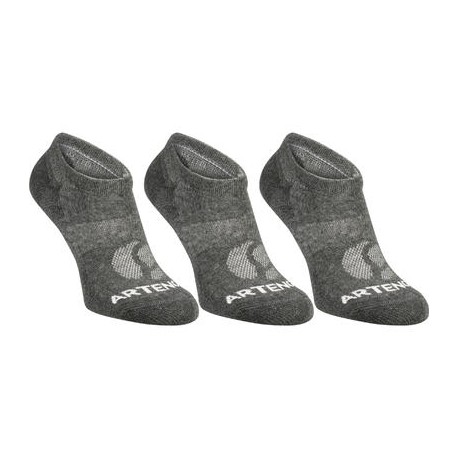 CALCETINES CORTOS DE DEPORTE ARTENGO RS 160 GRIS OSCURO PQT. DE 3 ARTENGO-PuntodeEjercicio-Todos los deportes