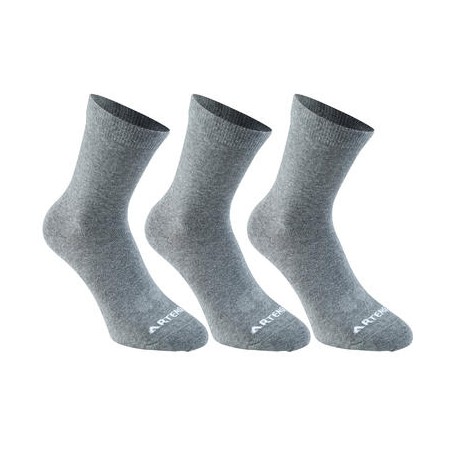 CALCETINES LARGOS DE DEPORTE ADULTO RS750 GRIS PAQUETE DE 3 pares ARTENGO-PuntodeEjercicio-Todos los deportes