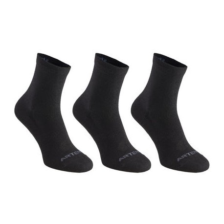 CALCETINES DE DEPORTE LARGOS ARTENGO RS 160 NEGRO PQT. DE 3 PARES ARTENGO-PuntodeEjercicio-Todos los deportes