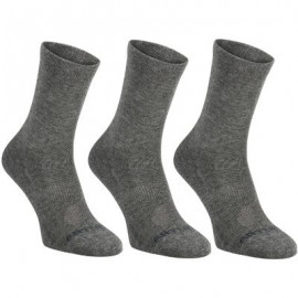 CALCETINES DE DEPORTE LARGOS ARTENGO RS 160 GRIS OSCURO LOTE DE 3 ARTENGO-PuntodeEjercicio-Todos los deportes