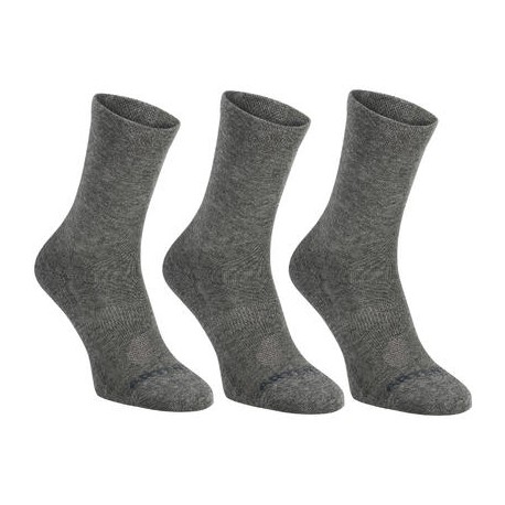 CALCETINES DE DEPORTE LARGOS ARTENGO RS 160 GRIS OSCURO LOTE DE 3 ARTENGO-PuntodeEjercicio-Todos los deportes