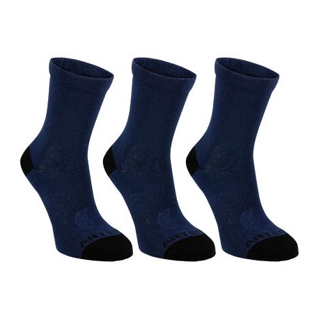 CALCETINES DE DEPORTE JUNIOR MEDIO TOBILLO ARTENGO RS 160 AZUL MARINO PQT. DE 3 ARTENGO-PuntodeEjercicio-Niños