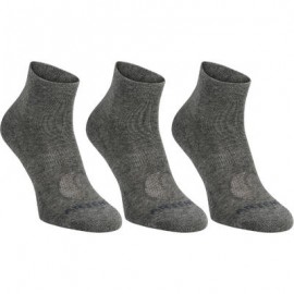 CALCETINES DE DEPORTE MEDIA CAÑA ARTENGO RS 160 GRIS OSCURO LOTE DE 3 ARTENGO-PuntodeEjercicio-Todos los deportes