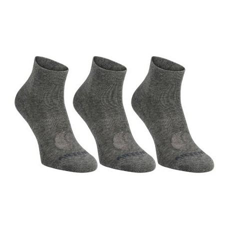 CALCETINES DE DEPORTE MEDIA CAÑA ARTENGO RS 160 GRIS OSCURO LOTE DE 3 ARTENGO-PuntodeEjercicio-Todos los deportes