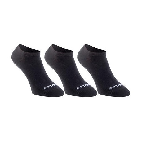 CALCETINES CORTOS DE DEPORTE RS750 NEGRO PAQUETE DE 3 PARES ARTENGO-PuntodeEjercicio-Todos los deportes