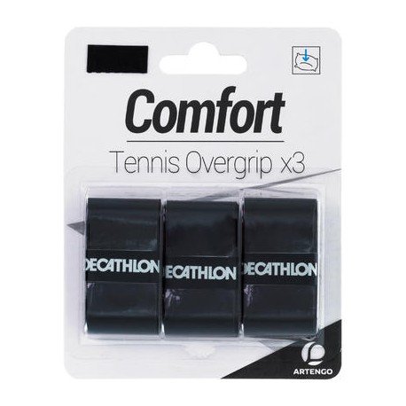 OVERGRIP DE TENIS CONFORT NEGRO PAQUETE DE 3 ARTENGO-PuntodeEjercicio-Fin de temporada