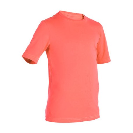 playera top anti-UV surf manga corta júnior coral OLAIAN-PuntodeEjercicio-Fin de temporada