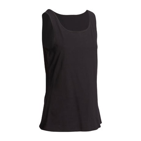 Camiseta sin mangas gimnasia y pilates mujer negro DOMYOS-PuntodeEjercicio-Fin de temporada