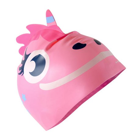 GORRA DE NATACIÓN DE SILICÓN. FORMA UNICORNIO ROSA NABAIJI-PuntodeEjercicio-Niños