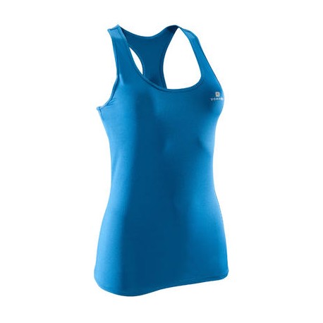 Camiseta sin mangas cardio fitness mujer azul 100 DOMYOS-PuntodeEjercicio-Los más vendidos