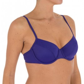 Top de bikini dama forma balconet escotado con aros EFFY Azul indaco TRIBORD-PuntodeEjercicio-Fin de temporada