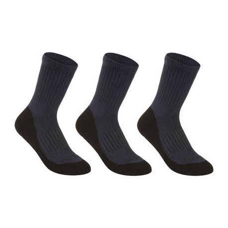 CALCETINES LARGOS DEPORTES DE RAQUETA JR. ARTENGO RS 500 AZUL MARINO PQT. 3 ARTENGO-PuntodeEjercicio-Niños