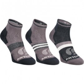 CALCETINES DE DEPORTE MEDIO TOBILLO ARTENGO RS 160 GRIS MIX PQT. DE 3 ARTENGO-PuntodeEjercicio-Todos los deportes