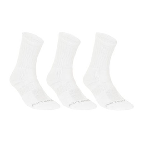 CALCETINES LARGOS DE DEPORTE ADULTO ARTENGO RS 500 BLANCO LOTE DE 3 PARES ARTENGO-PuntodeEjercicio-Todos los deportes