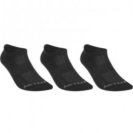 CALCETINES DE DEPORTE ADULTO CORTOS RS 500 NEGRO PAQUETE DE 3 PARES ARTENGO-PuntodeEjercicio-Todos los deportes