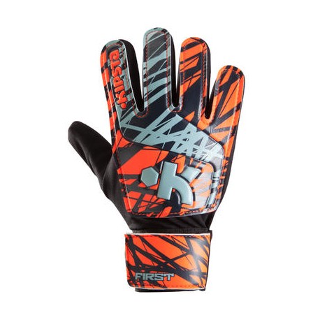 Guantes de portero de fútbol niños First naranja negro blanco KIPSTA-PuntodeEjercicio-Fin de temporada