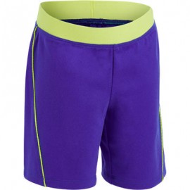 Short 560 gimnasia infantil azul amarillo DOMYOS-PuntodeEjercicio-Fin de temporada