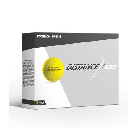 Bola de golf DISTANCE 100 x12 Amarillo INESIS-PuntodeEjercicio-Productos para iniciar tu depor