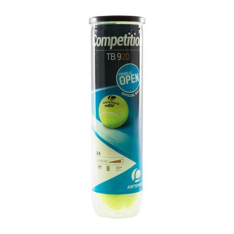 PELOTAS DE TENIS TB920 AMARILLO PAQUETE DE 4 ATP 250 ARTENGO-PuntodeEjercicio-Todos los deportes